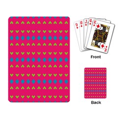 Hearts And Rhombus Pattern 			playing Cards Single Design by LalyLauraFLM