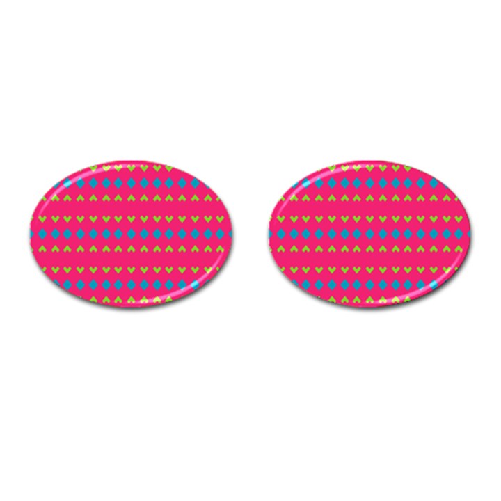 Hearts and rhombus pattern 			Cufflinks (Oval)