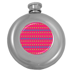 Hearts And Rhombus Pattern 			hip Flask (5 Oz) by LalyLauraFLM