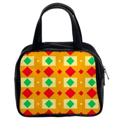 Green Red Yellow Rhombus Pattern Classic Handbag (two Sides) by LalyLauraFLM