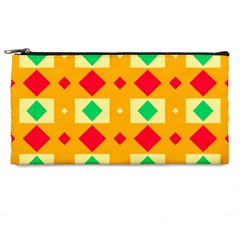 Green Red Yellow Rhombus Pattern 	pencil Case by LalyLauraFLM