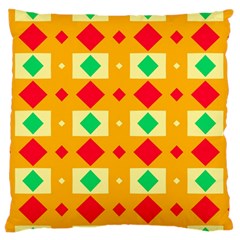 Green Red Yellow Rhombus Pattern 	large Flano Cushion Case (two Sides)