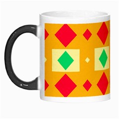 Green Red Yellow Rhombus Pattern Morph Mug by LalyLauraFLM