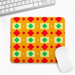 Green Red Yellow Rhombus Pattern 			large Mousepad by LalyLauraFLM