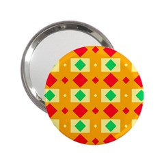 Green Red Yellow Rhombus Pattern 			2 25  Handbag Mirror by LalyLauraFLM