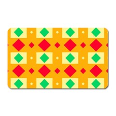 Green Red Yellow Rhombus Pattern 			magnet (rectangular) by LalyLauraFLM