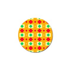 Green Red Yellow Rhombus Pattern 			golf Ball Marker by LalyLauraFLM