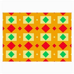 Green Red Yellow Rhombus Pattern 			large Glasses Cloth by LalyLauraFLM