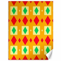 Green Red Yellow Rhombus Pattern 			canvas 36  X 48  by LalyLauraFLM