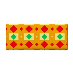 Green Red Yellow Rhombus Pattern 			hand Towel