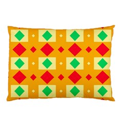 Green Red Yellow Rhombus Pattern 			pillow Case by LalyLauraFLM