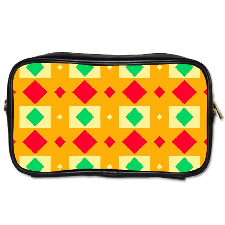 Green red yellow rhombus pattern 			Toiletries Bag (One Side)