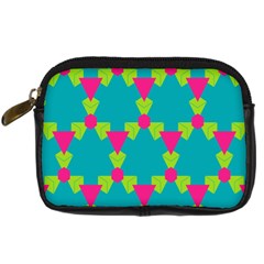 Triangles Honeycombs And Other Shapes Pattern 	digital Camera Leather Case by LalyLauraFLM