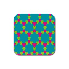 Triangles Honeycombs And Other Shapes Pattern 			rubber Square Coaster (4 Pack by LalyLauraFLM