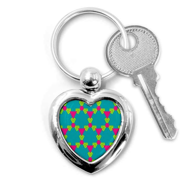 Triangles honeycombs and other shapes pattern 			Key Chain (Heart)