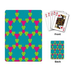 Triangles Honeycombs And Other Shapes Pattern 			playing Cards Single Design by LalyLauraFLM