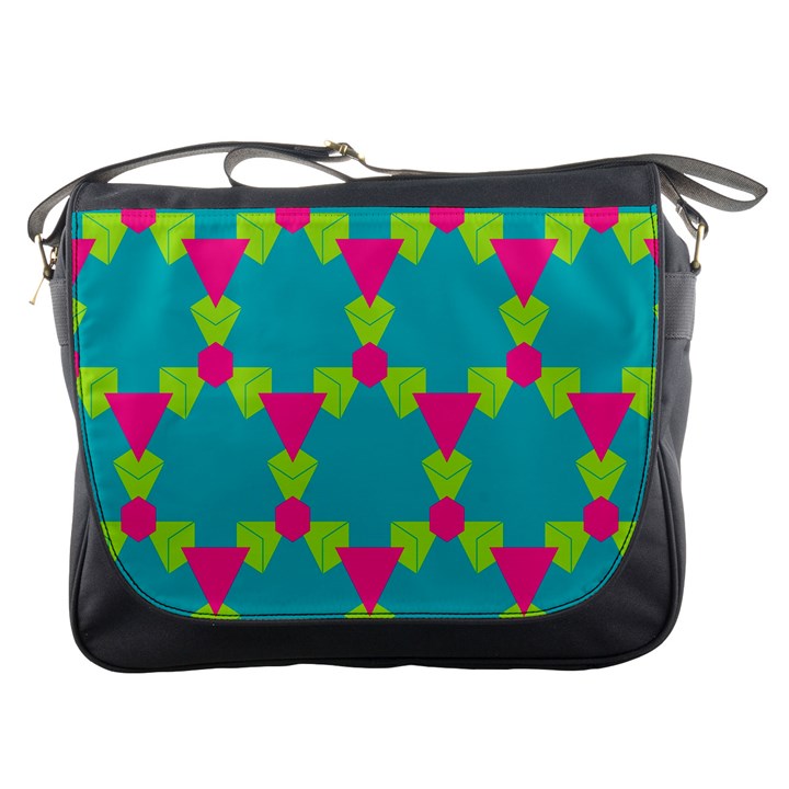 Triangles honeycombs and other shapes pattern 			Messenger Bag