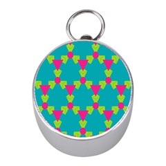 Triangles Honeycombs And Other Shapes Pattern 			silver Compass (mini)