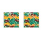 Texture in retro colors 			Cufflinks (Square) Front(Pair)