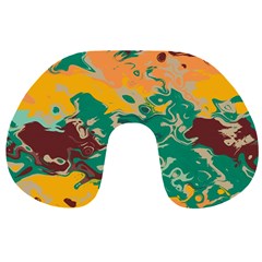 Texture In Retro Colors Travel Neck Pillow