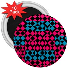 Rhombus And Triangles			3  Magnet (10 Pack) by LalyLauraFLM