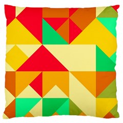 Retro Colors Shapes 	large Flano Cushion Case (two Sides) by LalyLauraFLM