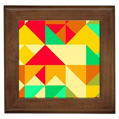 Retro Colors Shapes 			framed Tile by LalyLauraFLM