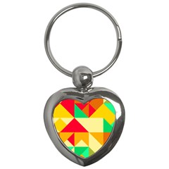 Retro Colors Shapes 			key Chain (heart) by LalyLauraFLM