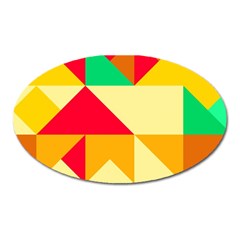 Retro Colors Shapes 			magnet (oval) by LalyLauraFLM