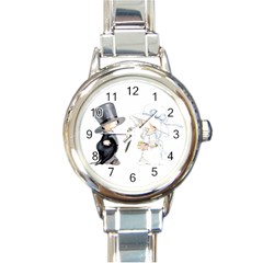 Little Bride And Groom Round Italian Charm Watches by Weddings