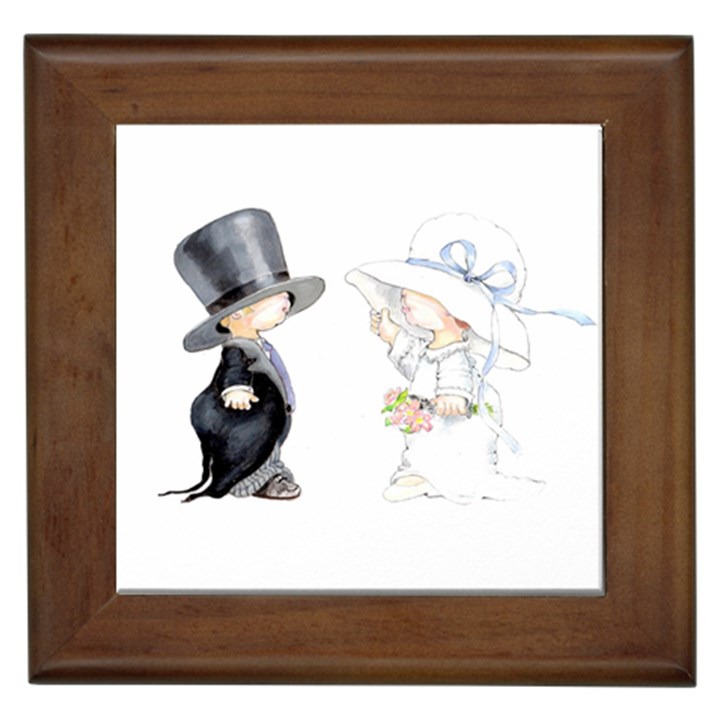 Little Bride and Groom Framed Tiles