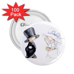 Little Bride And Groom 2 25  Buttons (100 Pack)  by Weddings