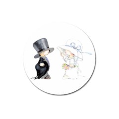 Little Bride And Groom Magnet 3  (round)