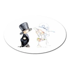 Little Bride And Groom Oval Magnet by Weddings