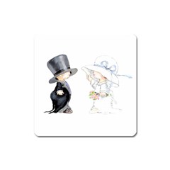 Little Bride And Groom Square Magnet by Weddings