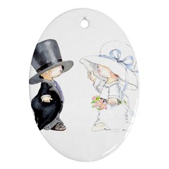 Little Bride And Groom Oval Ornament (two Sides) by Weddings