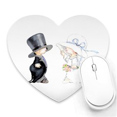 Little Bride And Groom Heart Mousepads by Weddings