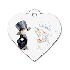 Little Bride And Groom Dog Tag Heart (one Side)