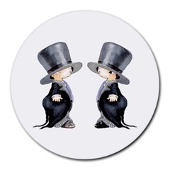 Little Groom And Groom Round Mousepads by Weddings