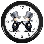 Little Groom and Groom Wall Clocks (Black) Front