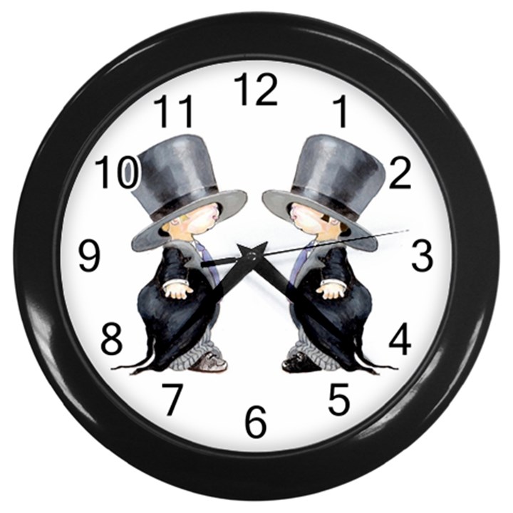 Little Groom and Groom Wall Clocks (Black)