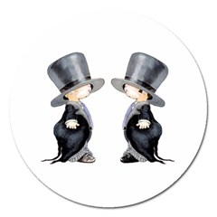 Little Groom And Groom Magnet 5  (round) by Weddings