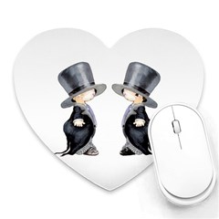 Little Groom And Groom Heart Mousepads by Weddings