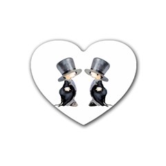 Little Groom And Groom Rubber Coaster (heart)  by Weddings