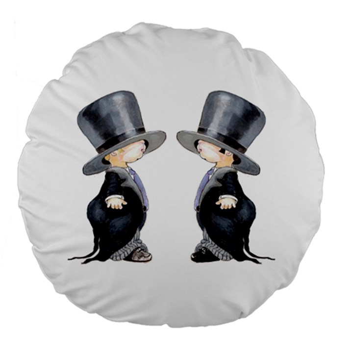 Little Groom and Groom Large 18  Premium Round Cushions