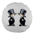 Little Groom and Groom Large 18  Premium Round Cushions Back