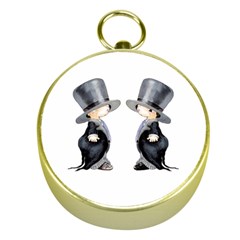 Little Groom And Groom Gold Compasses