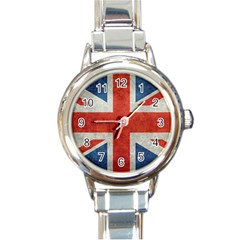 Union Jack 3x5 V10 Vintage Bright Print F Sml Round Italian Charm Watches by bruzer