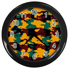 Camo Texture 			wall Clock (black) by LalyLauraFLM