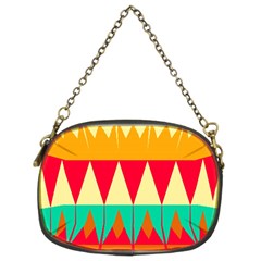 Triangles And Other Retro Colors Shapes 	chain Purse (two Sides) by LalyLauraFLM